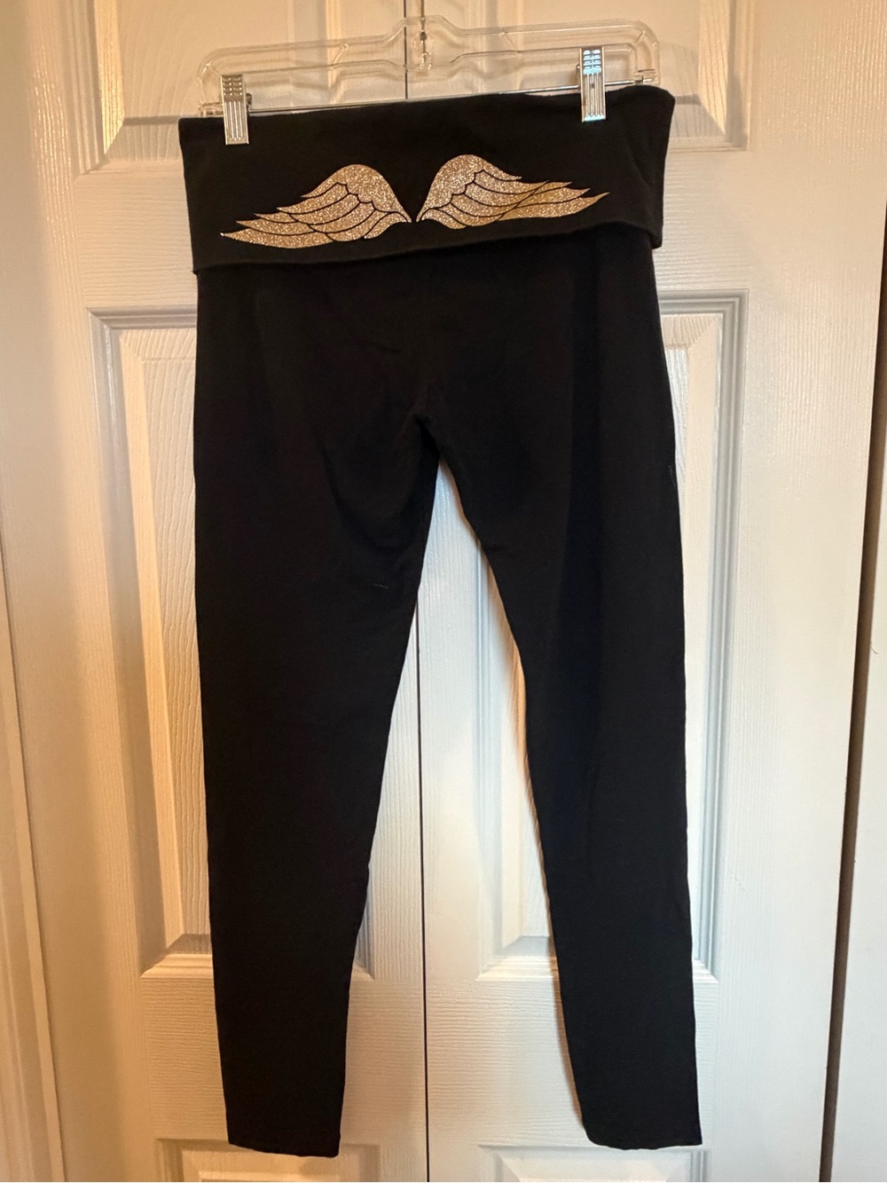 Victoria's Secret Black Fold-Over Waist Leggings